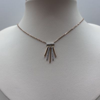 14KRW  Flared Bar Necklace Bassali