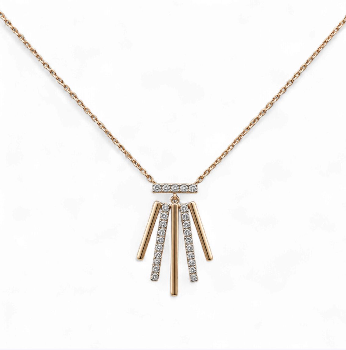 Tapered Bar Diamond Drop Pendant