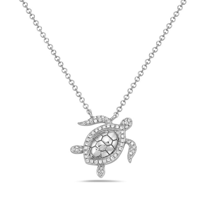 Diamond Turtle Pendent Necklace Bassali