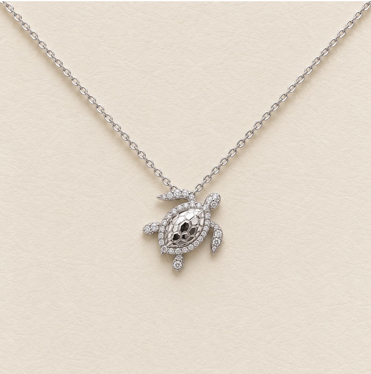 Sparkling Sea Turtle Diamond Pendant