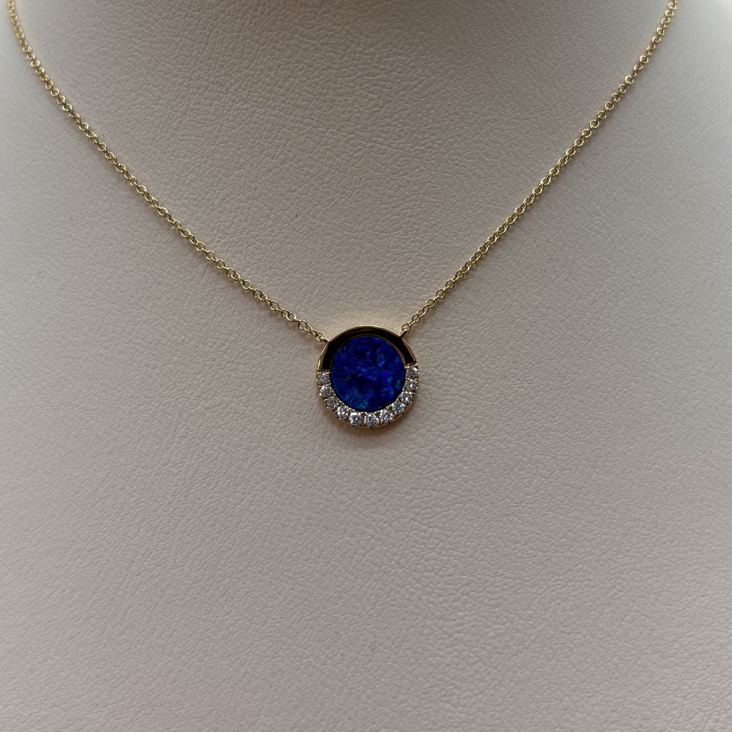 14KY Turquoise &amp; Diamond Pendant