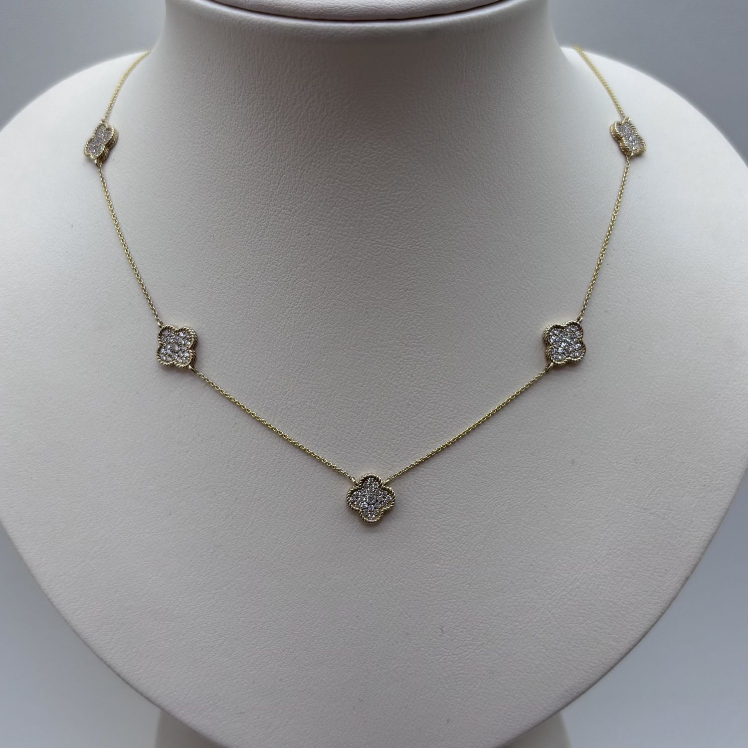 14KY 5- Station Clover Necklace Bassali