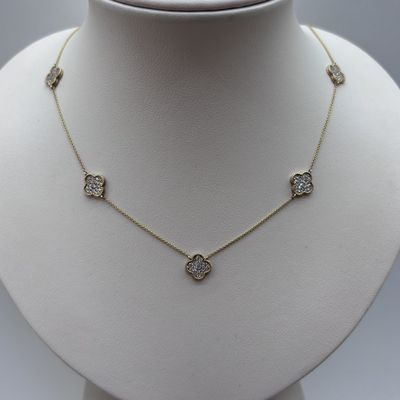 14KY 5- Station Clover Necklace Bassali