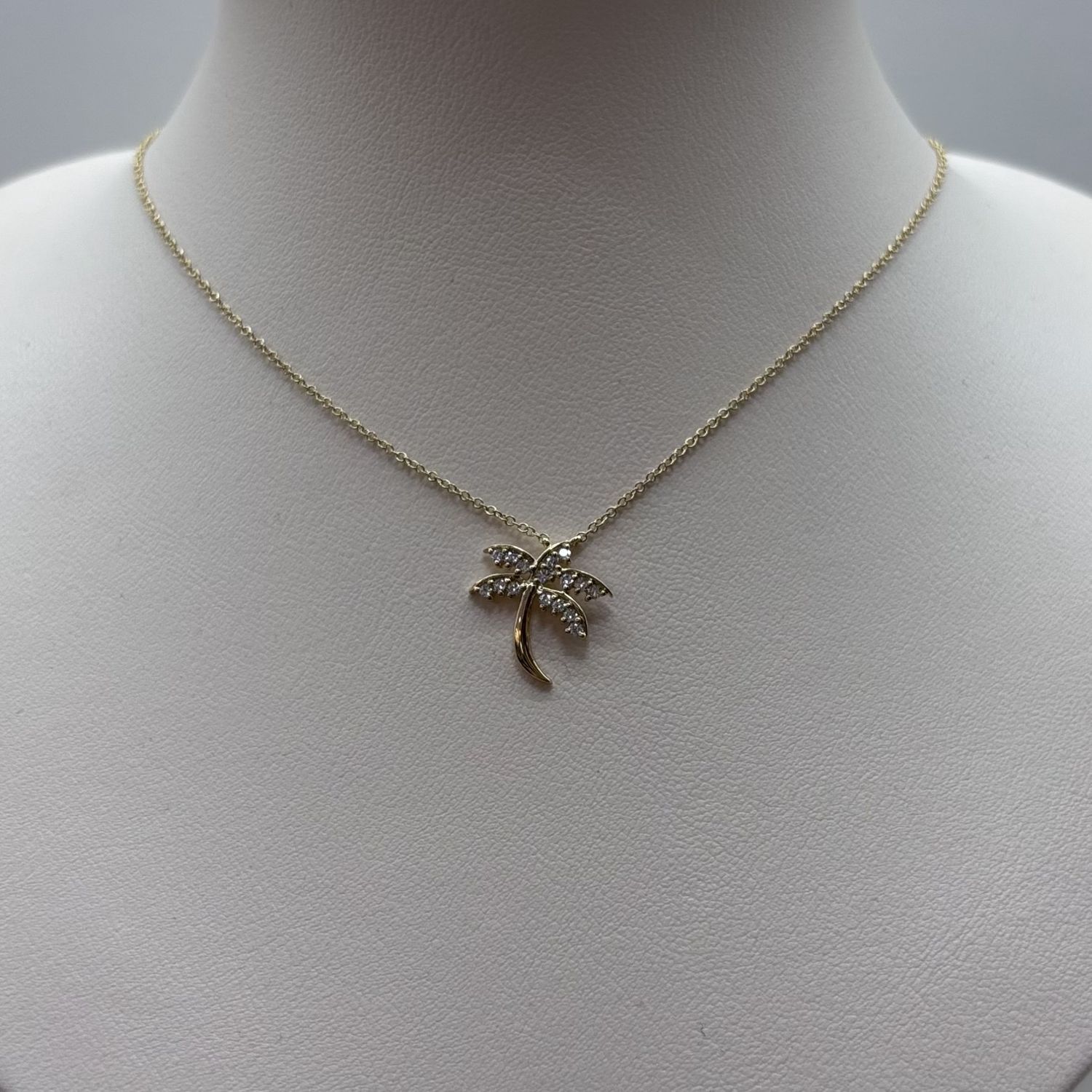 14KY Palm Tree Pendant Necklace Bassali