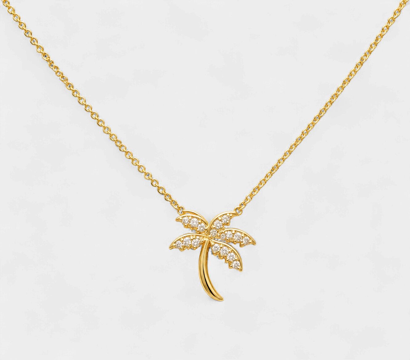 Palm Tree Diamond Encrusted Pendant