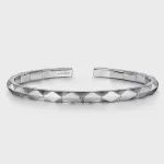 14K White Gold Diamond Bangle