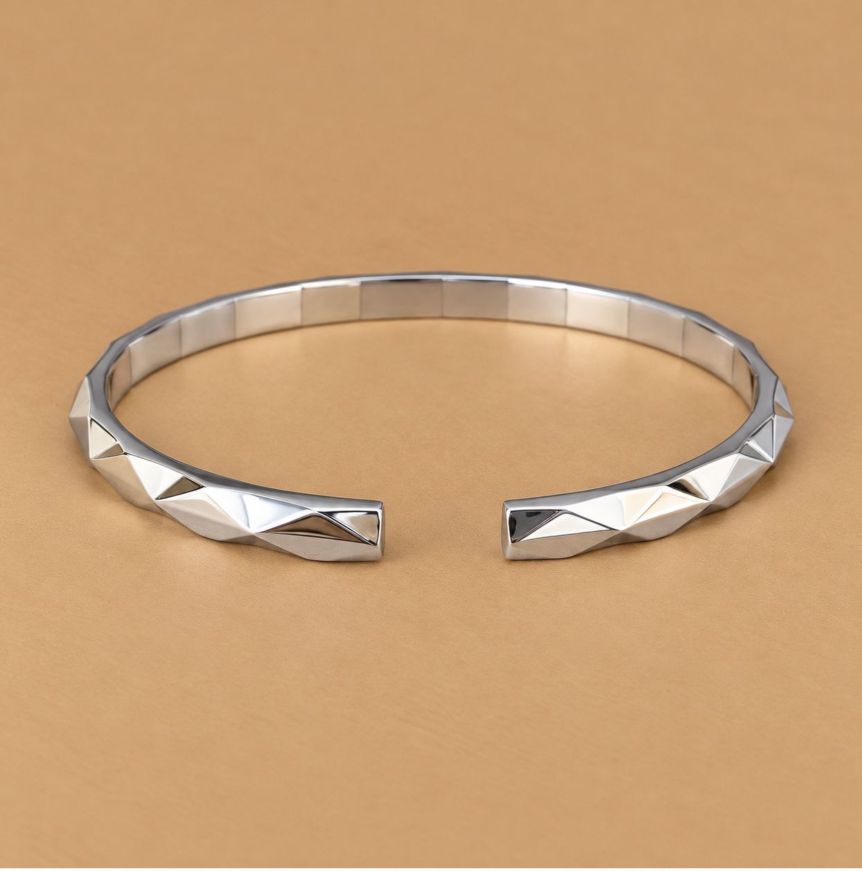 Men's Faceted Open Cuff Bracelet