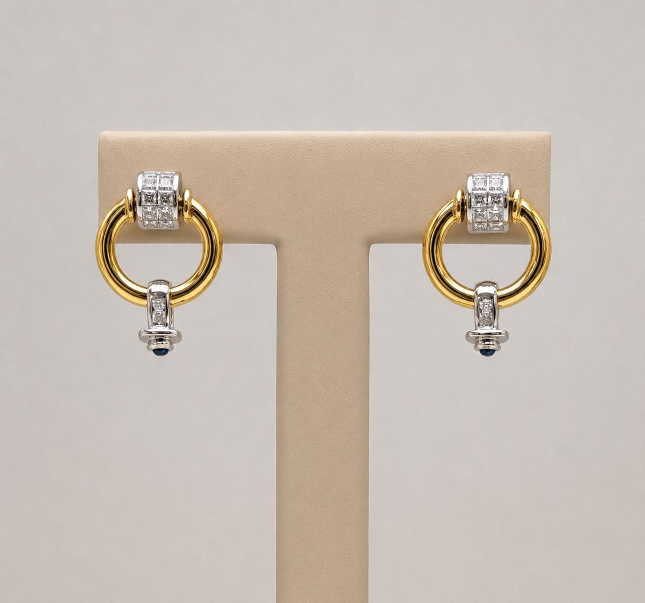 Mirage Two-Tone Round Diamond Earrings