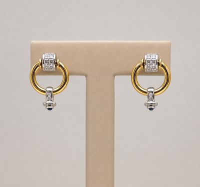 Mirage Two-Tone Round Diamond Earrings