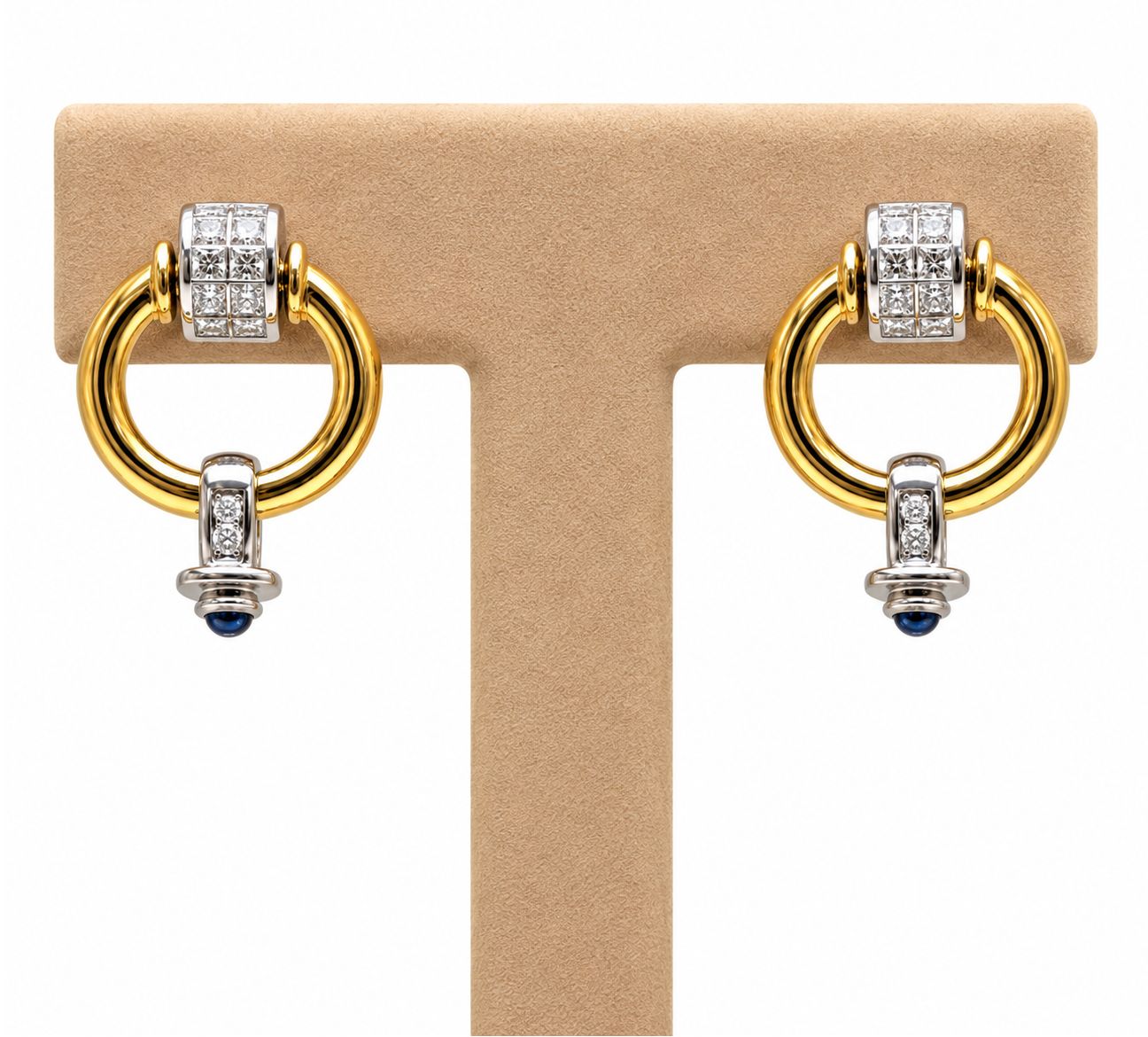 Two-Tone  Mirage Round Diamond Earrings