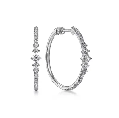 14KW Diamond Hoop Earrings
