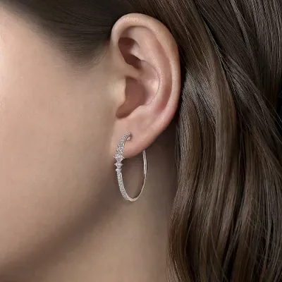 14KW Diamond Hoop Earrings