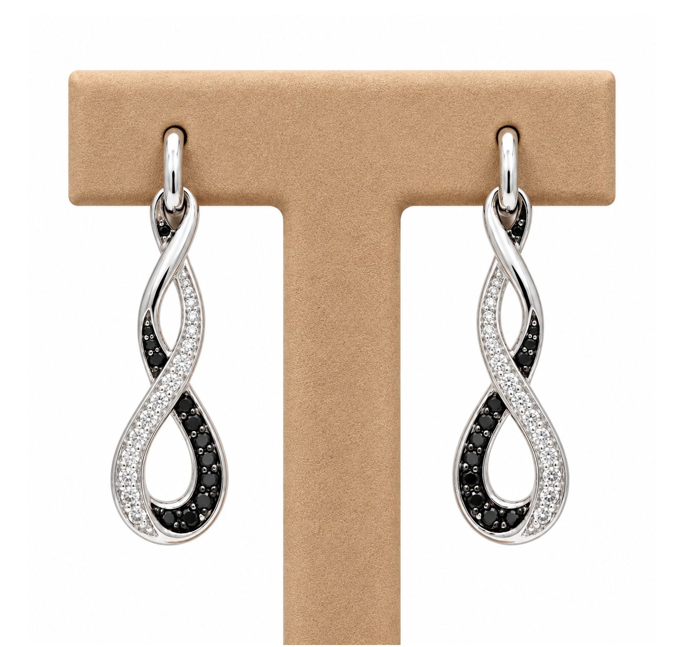 Infiniti Black Diamond Dangle Earrings