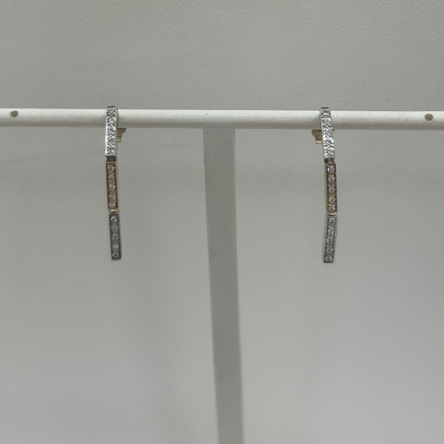 Two Tone Long Line Earrings
