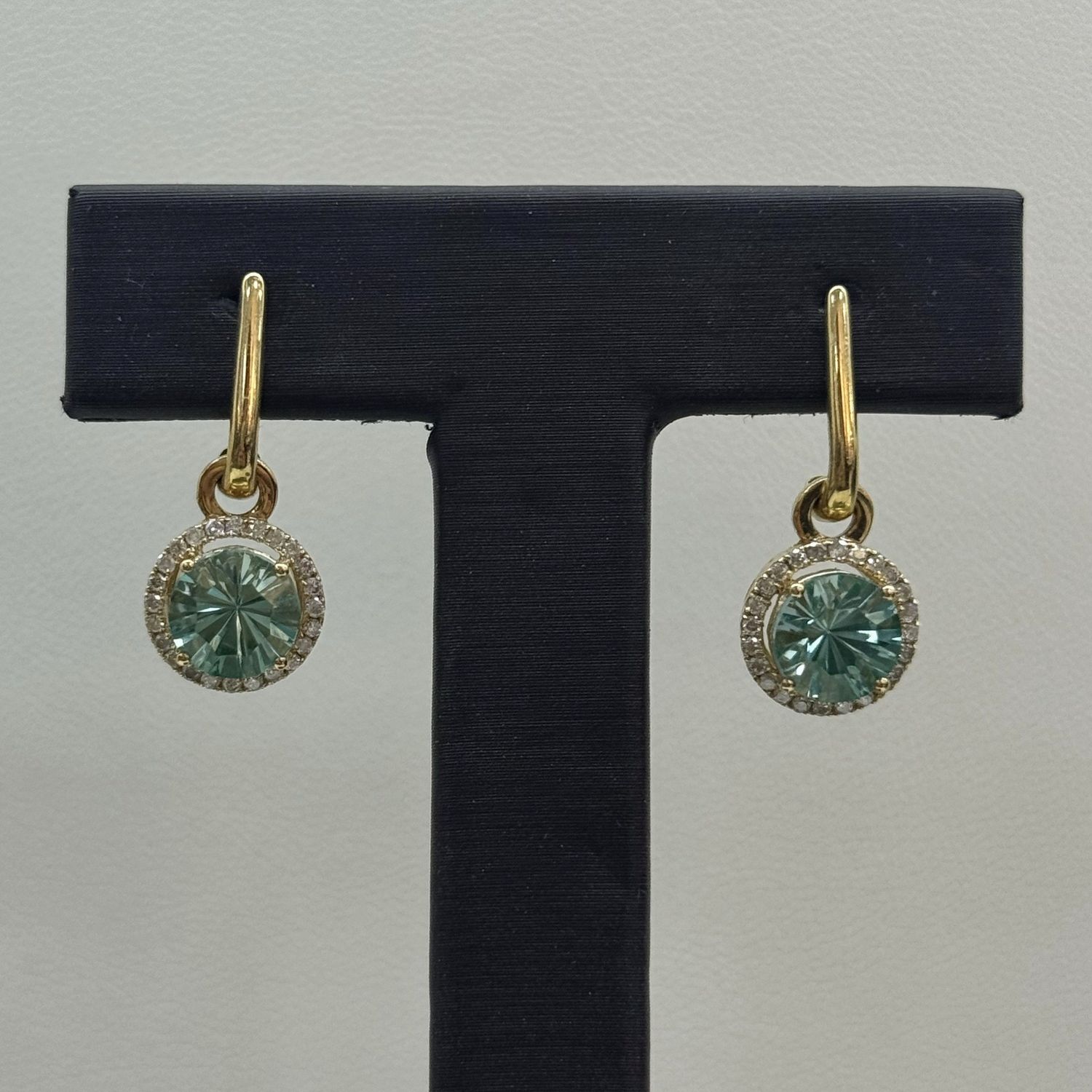 14KY Sapphire &amp; Diamond Earrings