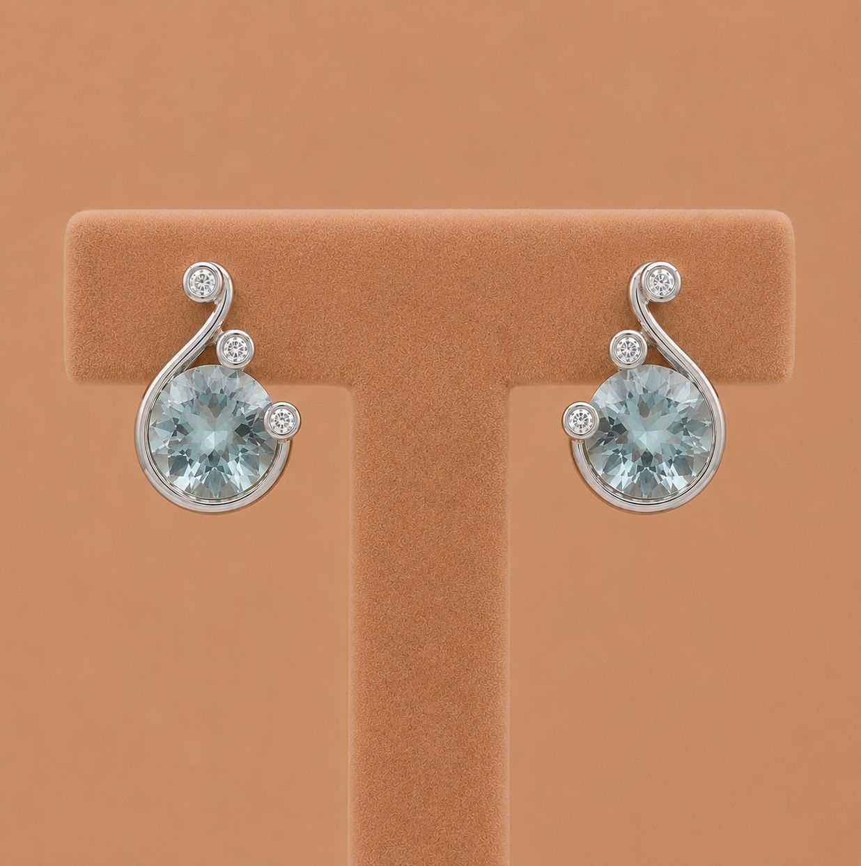 Aquamarine Diamond Earrings