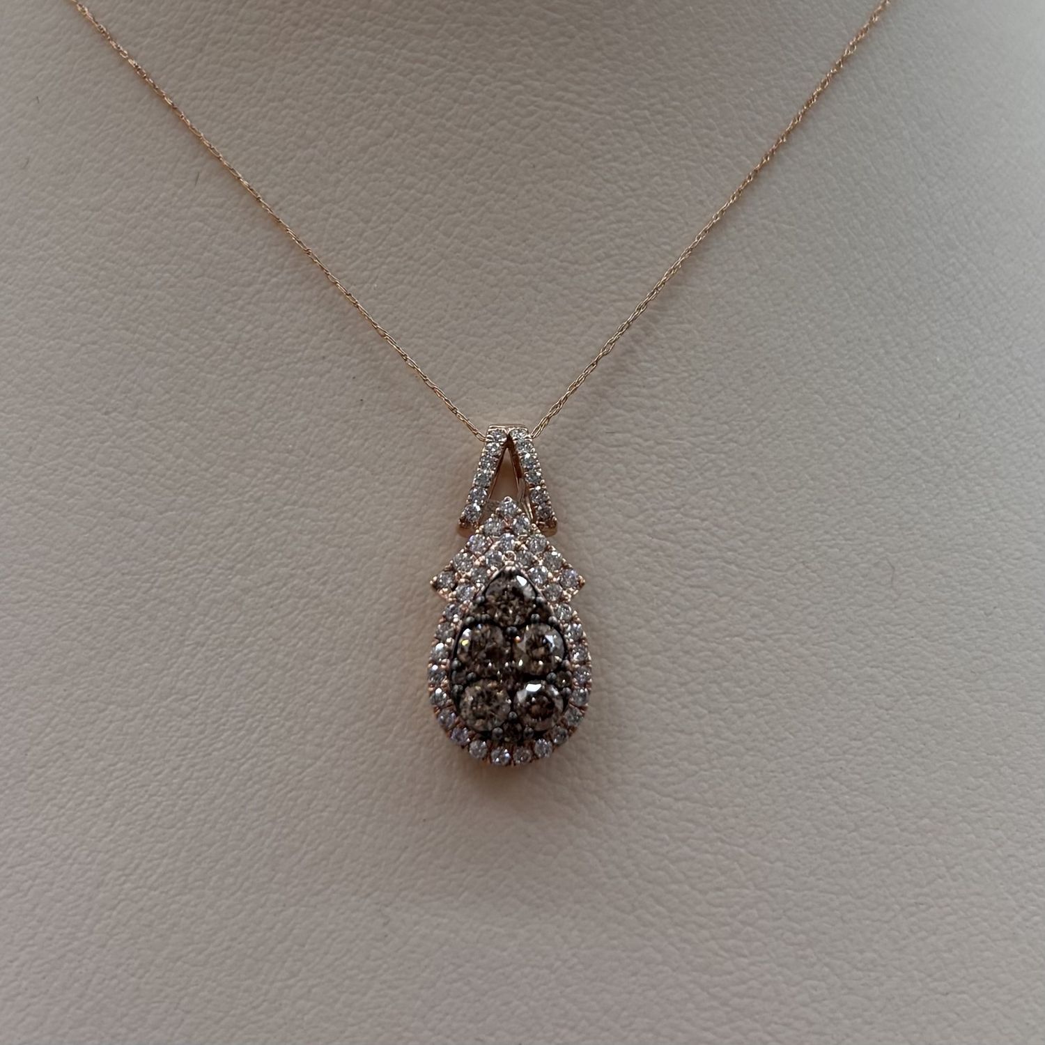 10KR "Pineapple" Chocolate Diamond Pendant