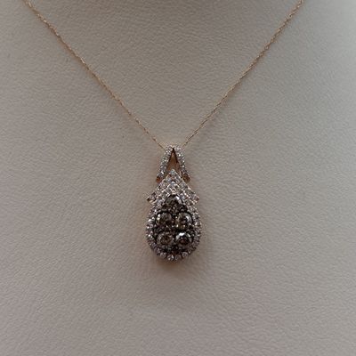 10KR "Pineapple" Chocolate Diamond Pendant