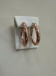 Rose Gold Hoop Earrings-Medium