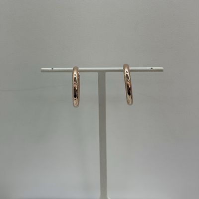 Rose Gold Hoop Earrings-Medium