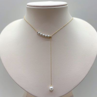 14KY Y Dangle w/ Pearls Necklace Bassali