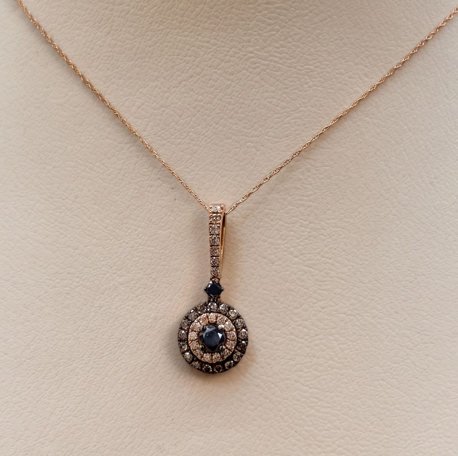 Chocolate &amp; Blue Diamond "Eye" Pendant