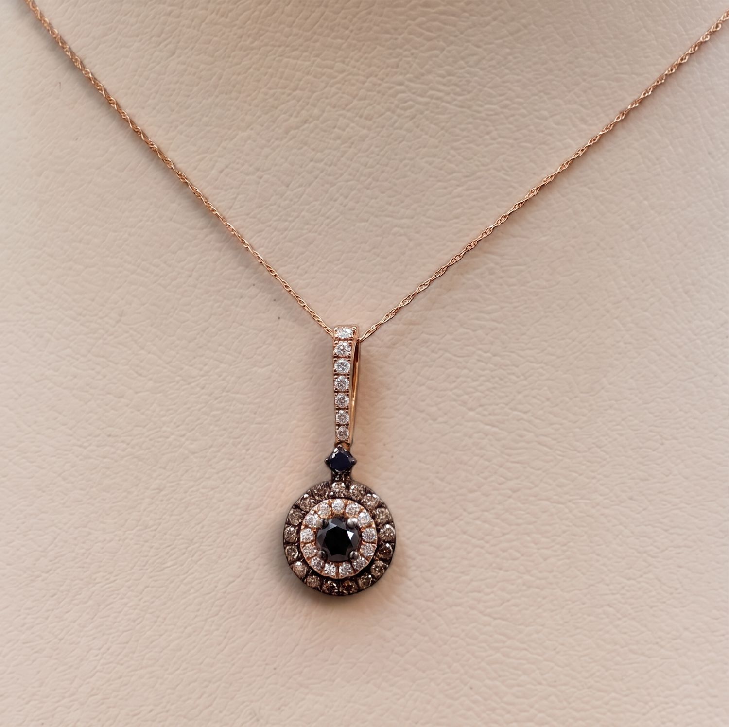 Chocolate &amp; Blue Diamond "Eye" Pendant