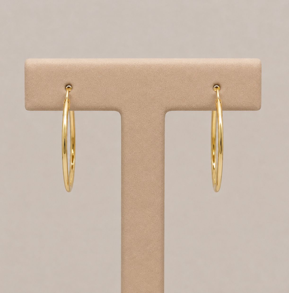 Gold Flat Hoop Earrings (2.3g)