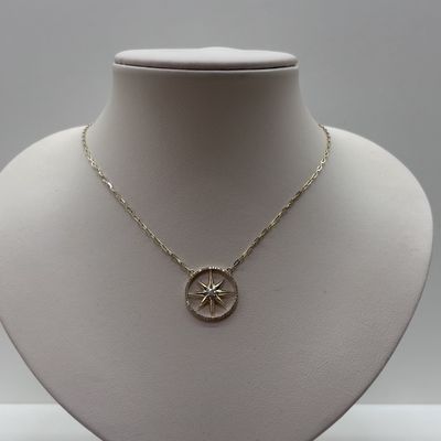 14KY Sun Diamond Pendant Bassali