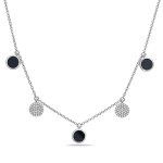 Navy Circle Dangle Necklace Bassali