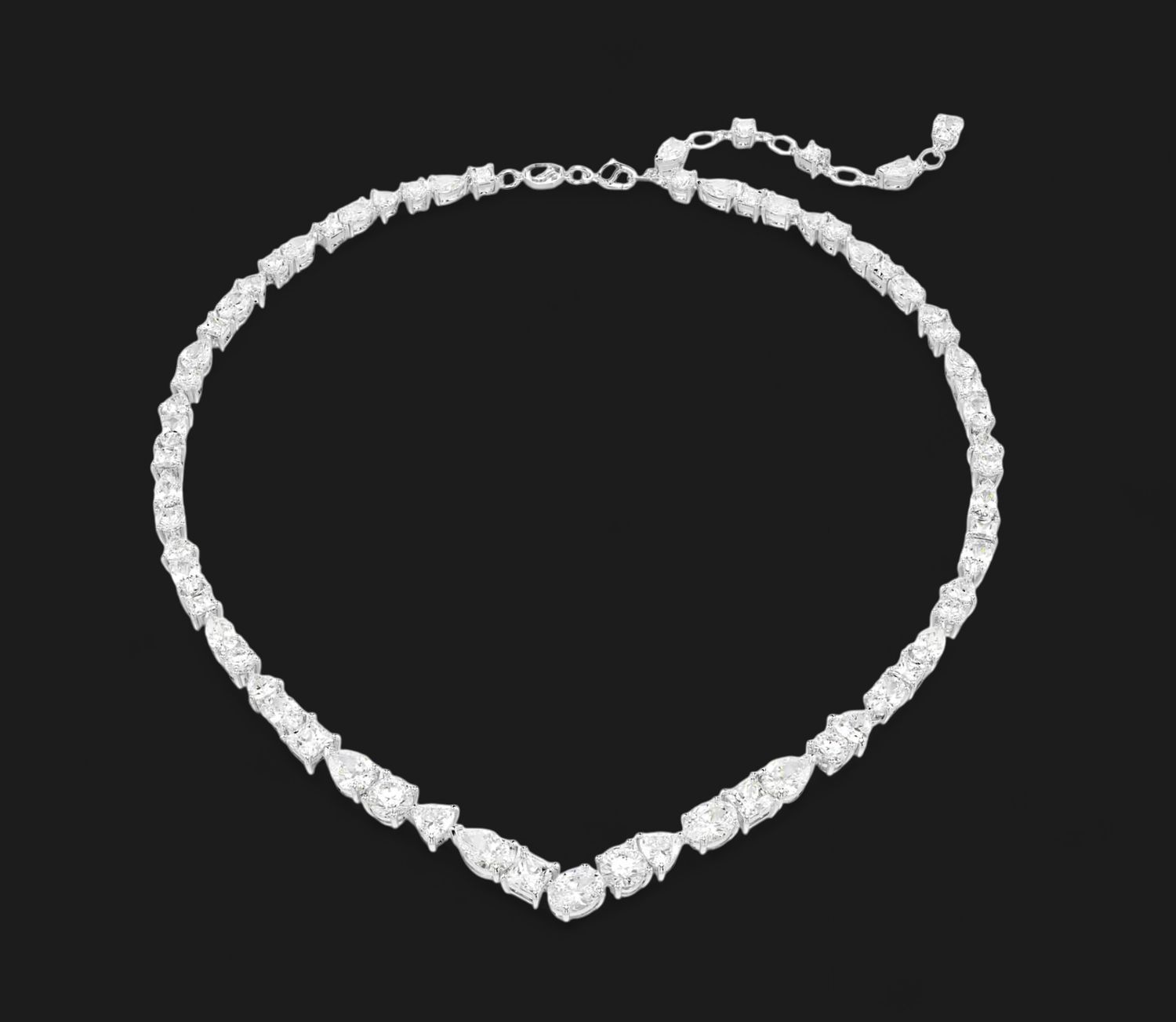 Mesmera Necklace, Mixed Cuts, White  - 5665242