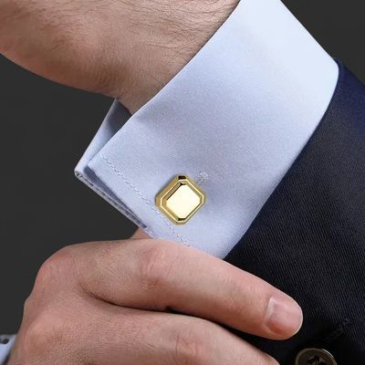 14K Yellow Gold Engravable Square Cufflinks
