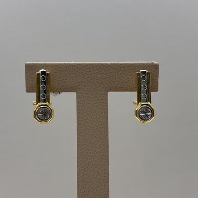 18KY Diamond &amp; Gold Mirage Earrings