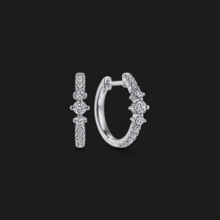 14KW Diamond Huggie Earrings