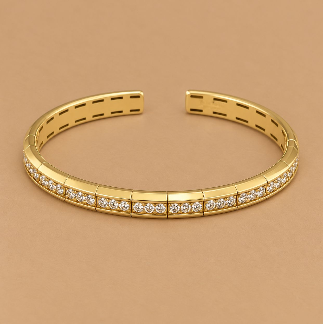 Yellow Gold Diamond Cuff Bangle