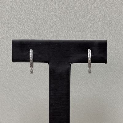 14KW Diamond (0.08ct) Huggie Earrings
