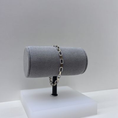 14KYW Two-Tone Diamond Paperclip Bracelet Bassali