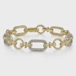 14K Yellow-White Gold Diamond Bracelet