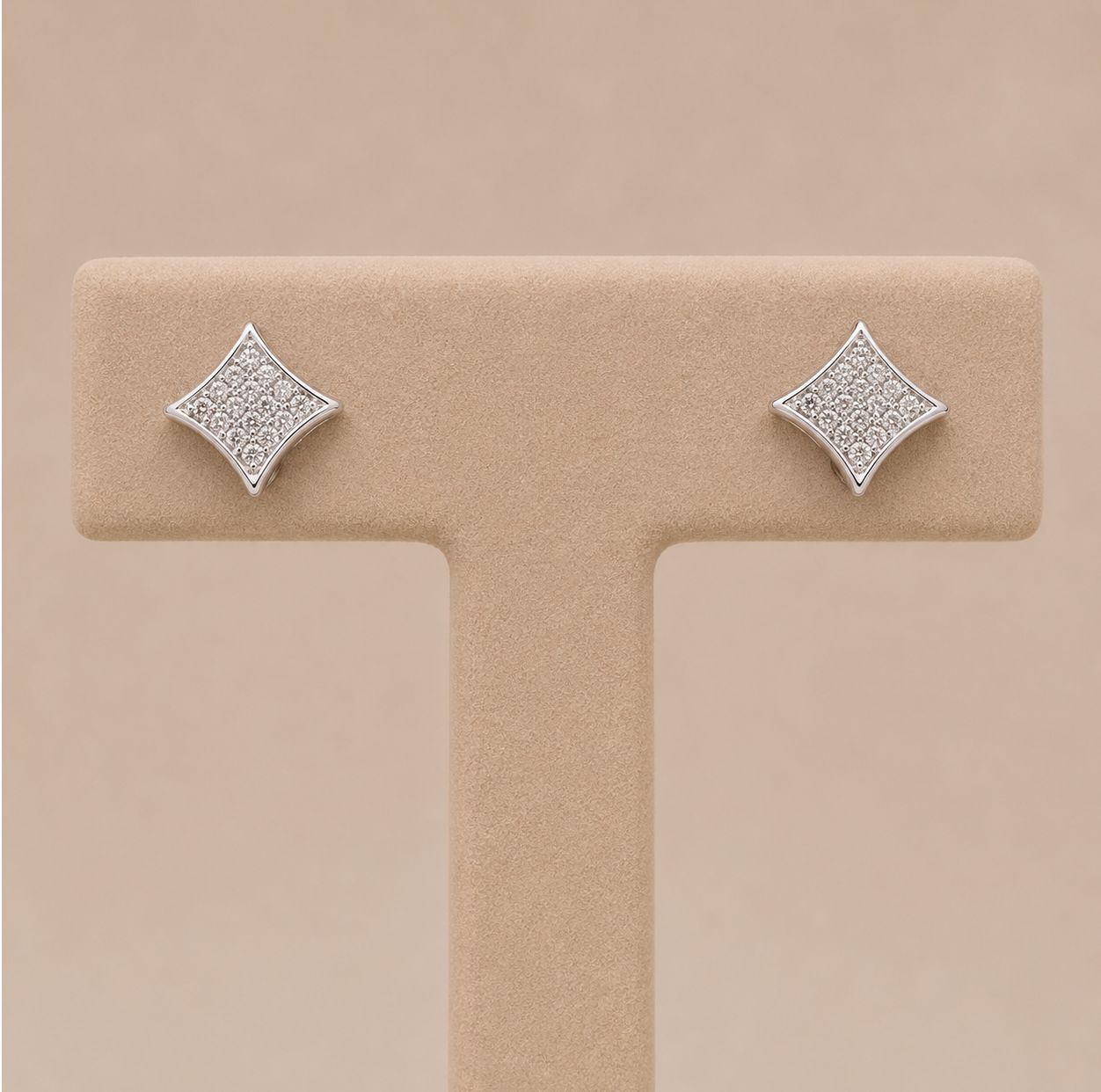 Square Diamond Princess Earrings