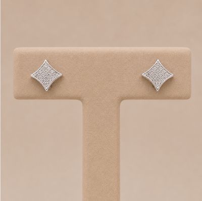 Square Diamond Princess Earrings