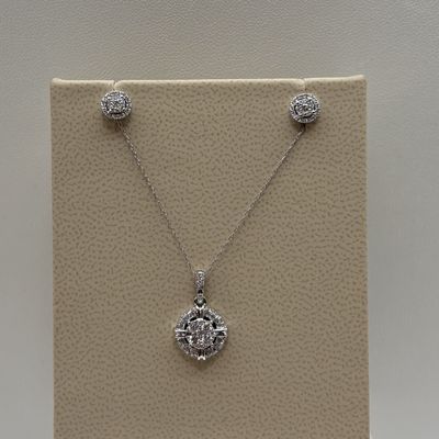 18KW Diamond Celtic Cross Earrings