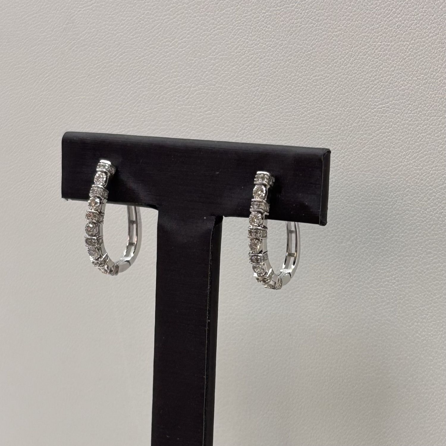 10KW Diamond Encrusted Loop Earrings