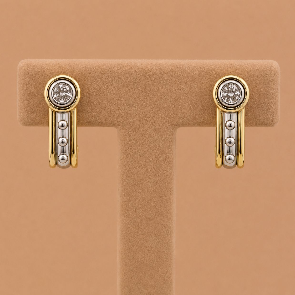 Two-Tone Diamond &amp; Gold Mirage Earrings (2)