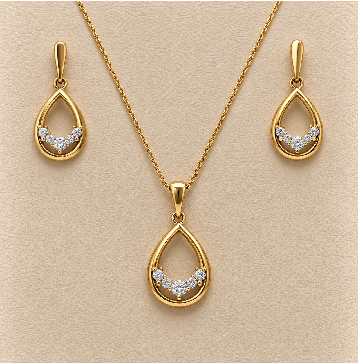 Gold &amp; Diamond (0.51ct) Tear Drop Earrings
