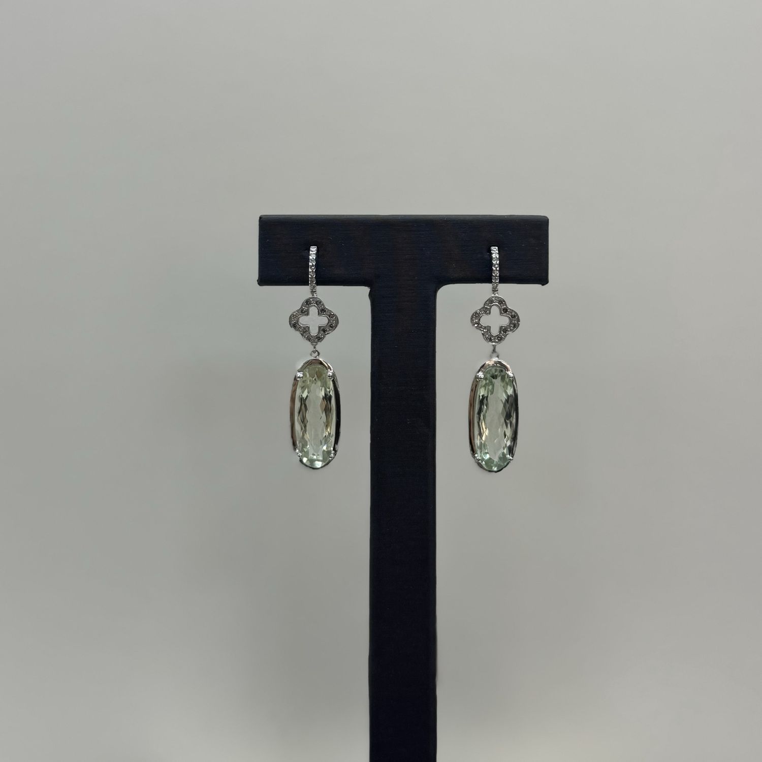 Green Ame/Dia Cross Earrings