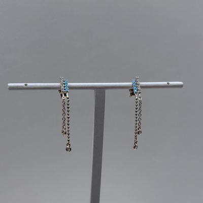 14KY Turquoise Dangle Earrings Bassali