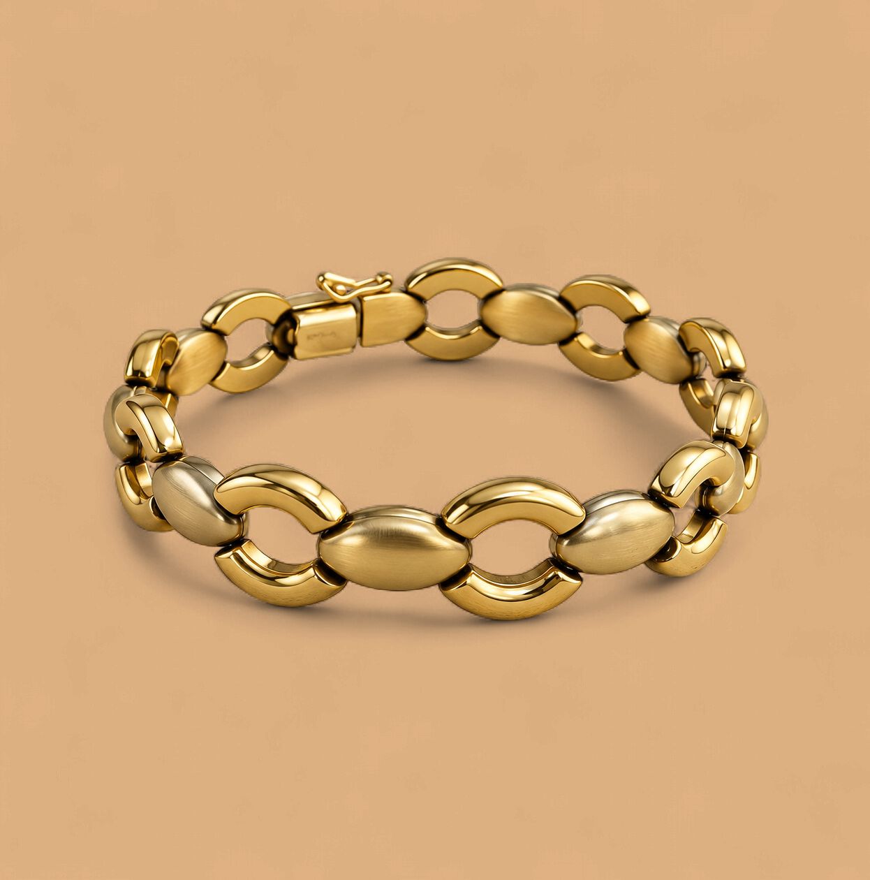 Yellow Gold Alternating Link Bracelet (11.5g)