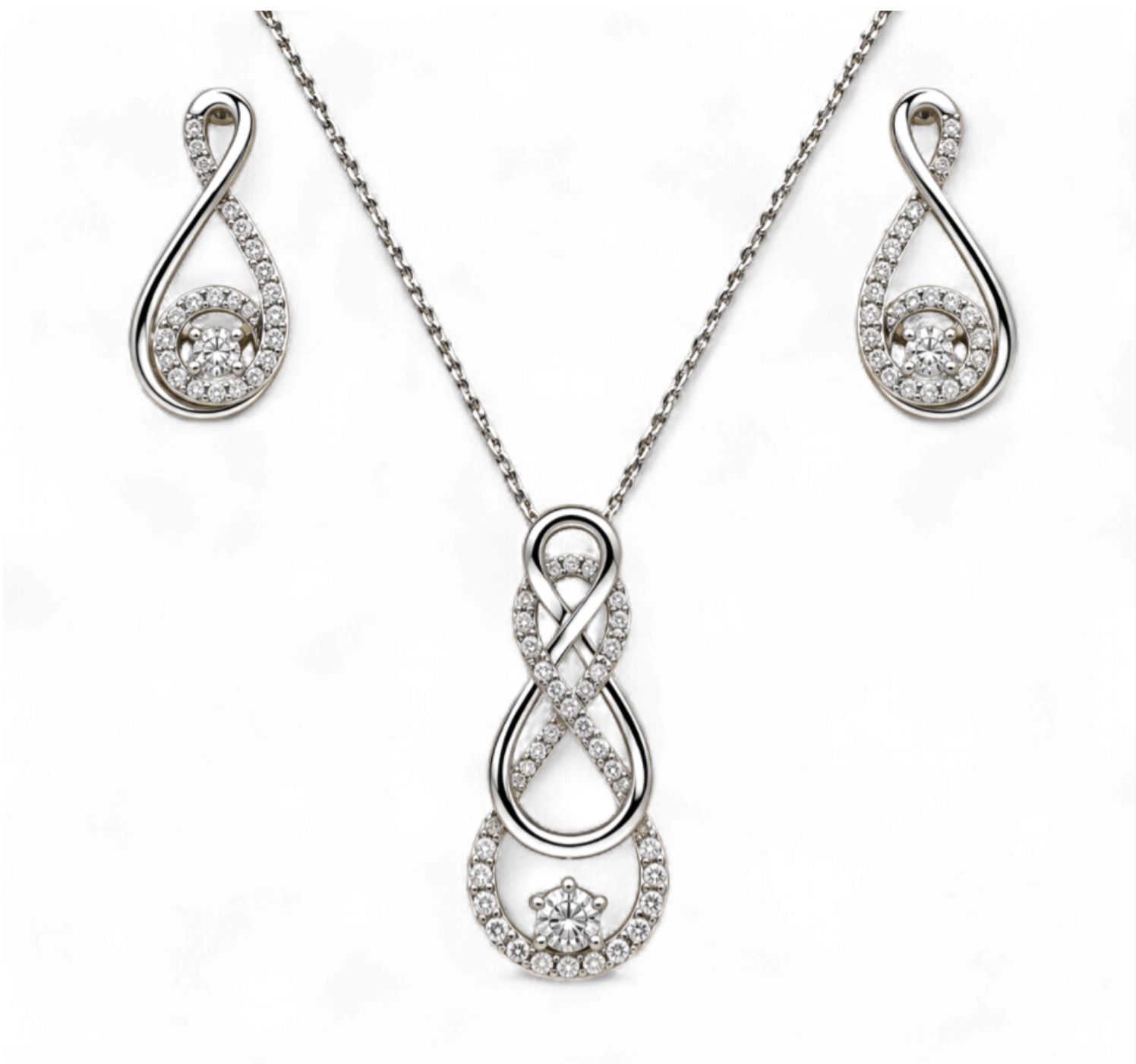 Double Infinity Diamond  Earrings