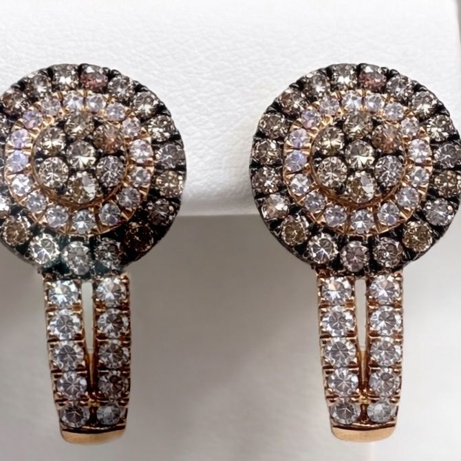 10KR Chocolate Diamond (1tdw) Drop Earrings