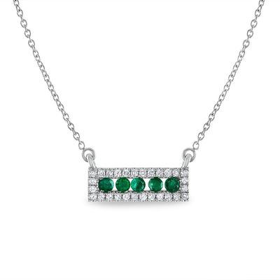 Emerald &amp; Diamond Bar Necklace Bassali